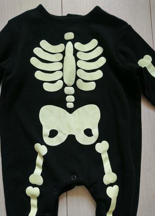 Карнавальный костюм скелет на хеллоуин halloween светится в темноте5 фото