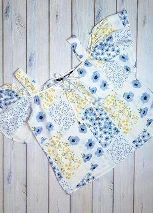 💥1+1=3 отличная нежная белая блузка блузка в цветочный принт dorothy perkins, размер 42 - 442 фото