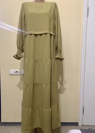 Платье парашют горчичного цвета  размер l