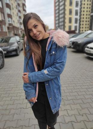Курточка джинсовая на мехове осень - весна9 фото