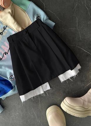 Юбка юбка лён+коттон цвета - розовый, бежевый, черный и голубой5 фото