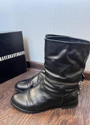 Кожаные ботинки сапоги черные 38 modern