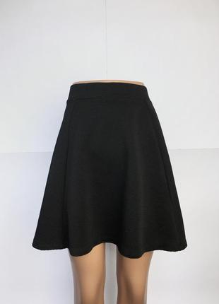 Женская чёрная юбка h&m короткая мини клеш женские женский1 фото