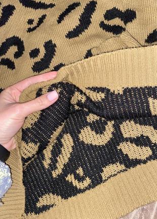 Теплый свитер женский коричневый черный s-m-l oversize4 фото