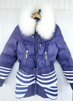 Пуховик жіночий зимовий l-xl, пух+перо, стильна куртка зимова подовжена жіноча