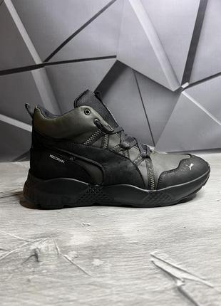 Зимние мужские ботинки puma black haki (мех) 40-41-42-43-44-454 фото