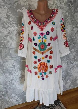 Платье вышиванка м 100% коттон