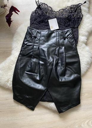 Юбка карандаш з еко шкіри