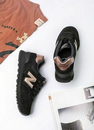 Распродажа🔥шикарные женские кроссовки new balance 574 черный цвет (весна-лето-осень)😍5 фото