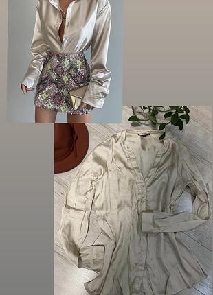 Стильная атласная блузка