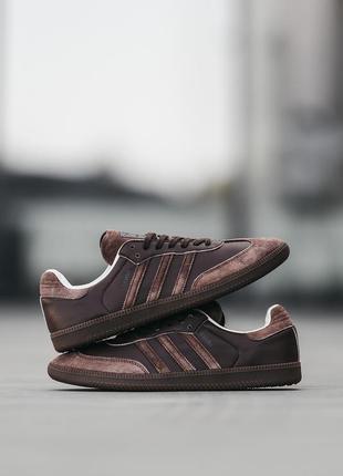 Мужские кроссовки adidas samba brown 40-41-42-43-44-45