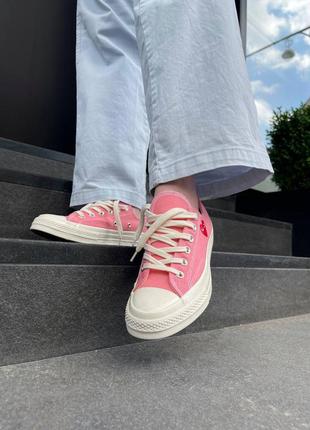 Кеди converse comme des garçons low pink ( premium )10 фото