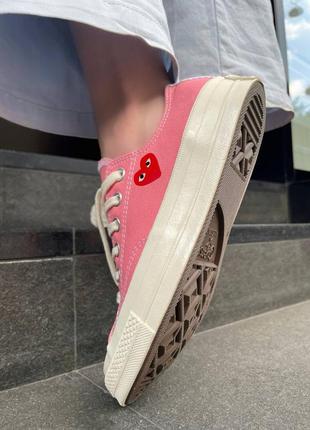 Кеди converse comme des garçons low pink ( premium )4 фото