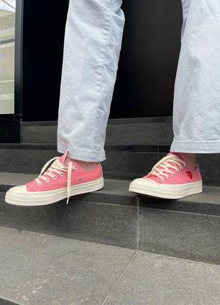 Кеди converse comme des garçons low pink ( premium )5 фото