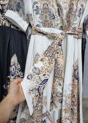 Розкішна сукня з рукавами в сіточку та паском7 фото