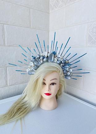 Корона обруч з мушлями морський стиль образ русалки
