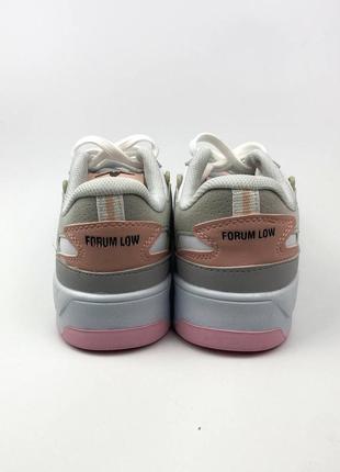 Adidas forum low grey&amp;pink4 фото