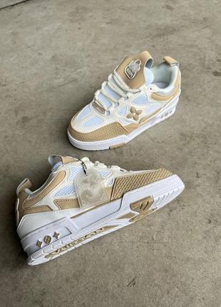 Кроссовки в стиле lv 1854 skate sneakers beige2 фото