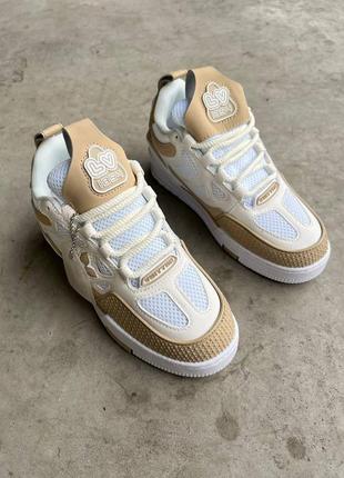 Кроссовки в стиле lv 1854 skate sneakers beige3 фото