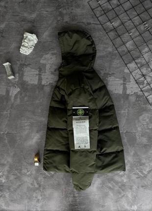 Брендовая мужская зимняя куртка stone island хаки / пуховики стоник искрленд5 фото