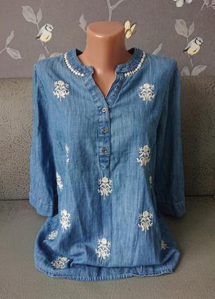 Женская джинсовая блуза кофта р.44/46 блузка блузочка4 фото