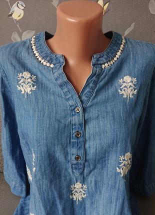Женская джинсовая блуза кофта р.44/46 блузка блузочка5 фото