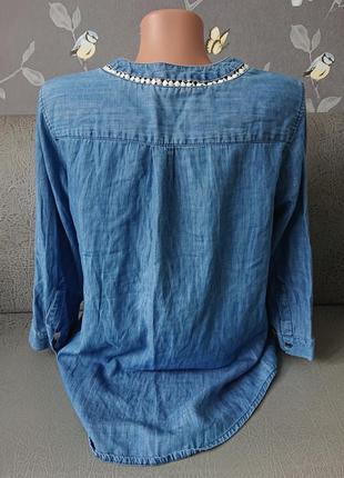 Женская джинсовая блуза кофта р.44/46 блузка блузочка6 фото