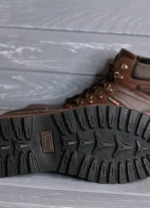 Кожаные мужские коричневые ботинки шнурок / змейка тм bumer!!!3 фото
