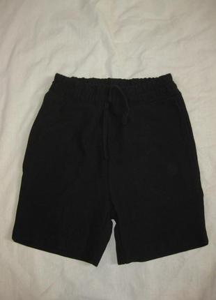 10-11 лет, плотные теплые трикотажные шорты черного цвета от lmtd1 фото
