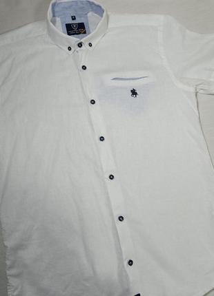Лляна чоловіча сорочка з коротким рукавом. біла сорочка з коротким рукавом. сорочка льон