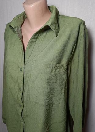 Зелена сорочка lc waikiki. сорочка однотонна хакі кежуал5 фото