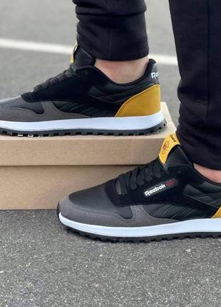 Кроссовки reebok black-silver-yellow3 фото