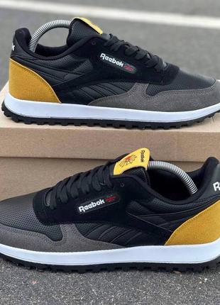 Кроссовки reebok black-silver-yellow5 фото