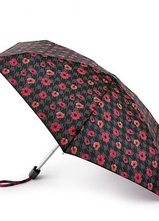Міні парасолька жіноча fulton l501-038741 tiny-2 houndstooth poppy (макі)