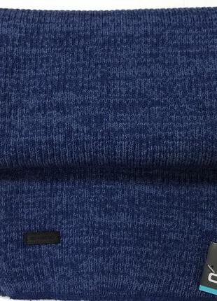 Однотонний в'язаний чоловічий шарф колір синій 160х24