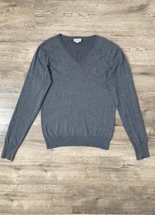 Бавовняний джемпер пуловер diesel сірого кольору1 фото