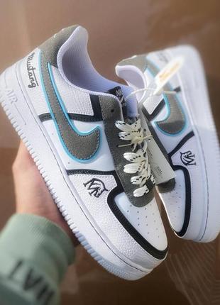 Кроссовки nike air force 1 white&amp;grey mustang