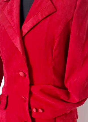 Классный стильный трендовый винтажный красный жакет пиджак ретро винтаж3 фото