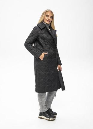 44-54 демисезонное женское пальто черное mira5 фото