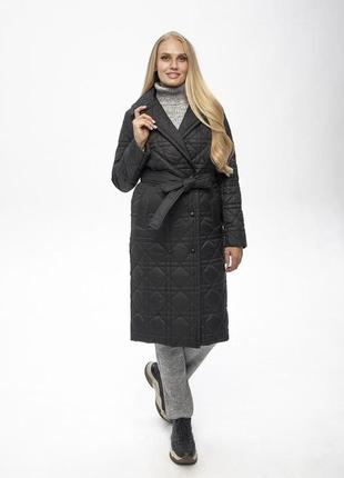 44-54 демисезонное женское пальто черное mira