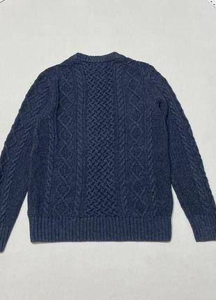 Вязаный теплый свитер gap темно-синего цвета размер 12-13 лет4 фото