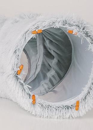 Лежанка тунель для кота собаки 95х26 см плюш5 фото