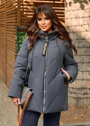Супер теплая женская куртка (зима) большие размеры и норма (р.54-64)8 фото