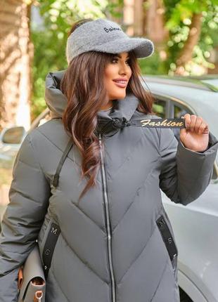 Супер теплая женская куртка (зима) большие размеры и норма (р.54-64)10 фото