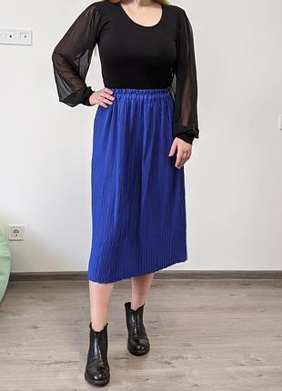 Юбка миди в мелкую плиссировку