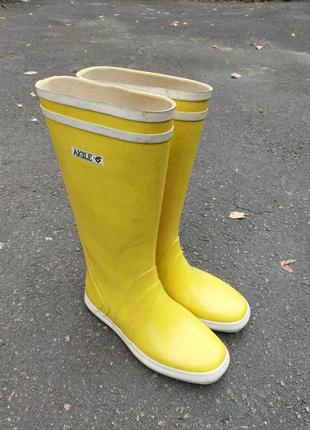 24,5 см жёлтые резиновые сапоги aigle гумаки чоботи гумові