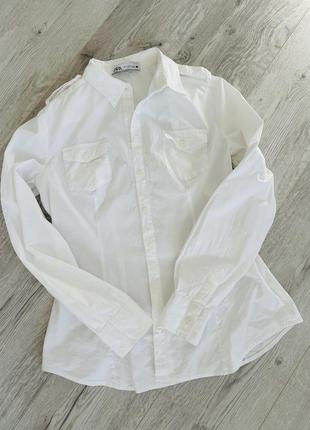 Блуза рубашка zara полуприталенная2 фото