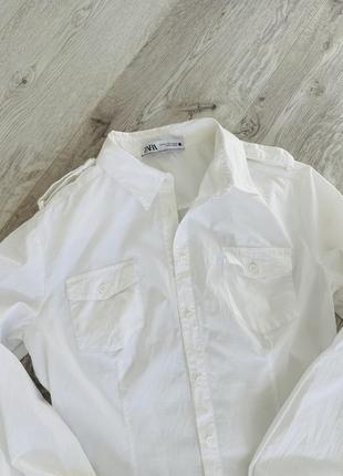 Блуза рубашка zara полуприталенная4 фото