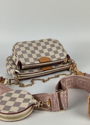Женская сумка louis vuitton pochete multi ivory pink4 фото