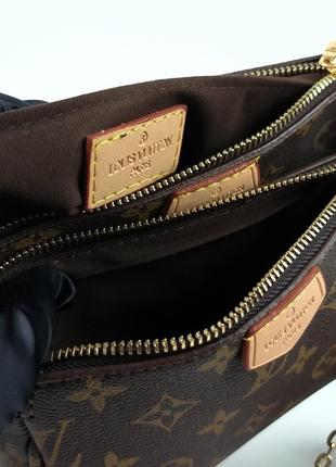 Женская сумка louis vuitton pochete multi brown/pink3 фото